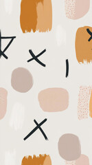 Colorful abstract shapes with light background create playful design