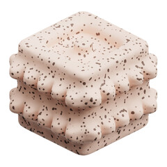 terrazzo abstract shape 3d icon isolated on the transparent background