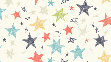 Obraz premium Colorful stars on light background create playful and cheerful design