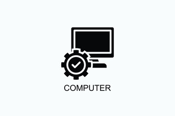 Computer Icon Or Logo Isolated Vector Illustration