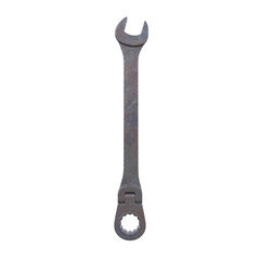 Old Wrench, 3d illustration isolated on white background
