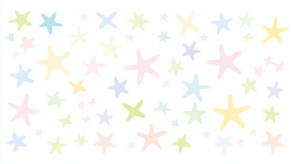 Obraz premium Soft pastel stars scattered across light background create whimsical atmosphere