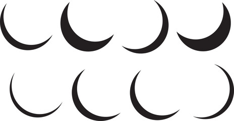 half moon silhouette isolated on transparent background