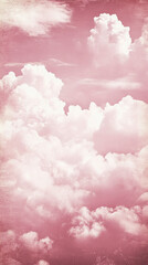 Fototapeta premium Soft pink clouds fill sky, creating dreamy and serene atmosphere
