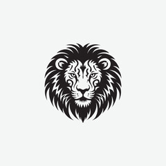 Obraz premium Download a stunning lion face vector silhouette with intricate tribal details. Perfect for tattoos, logos, wall art, and digital designs. High-quality black and white illustration