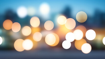 Fototapeta premium Blurry city lights create dreamy, abstract background with vibrant colors