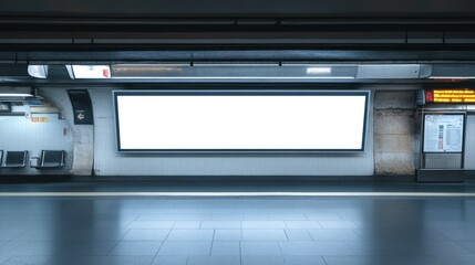 Obraz premium Subway Station Blank Ad Mockup