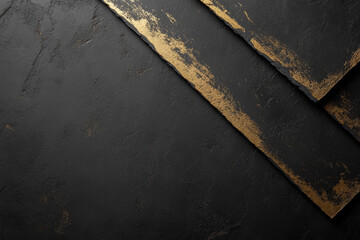 Dark matte black surface with subtle gold foil accents, showcasing rich texture ideal for premium branding. This modern and stylish design is perfect for high quality presentations
