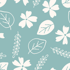 Flower seamless pattern design with beautiful flower and leaves. Flower art. floral and leaf pattern design for fabric, cotton, wallpaper, satin, gift wrap, carpet, background.	