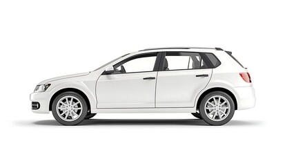 Fototapeta premium White Compact SUV on a Light Background Ideal for Automotive and Transportation Projects