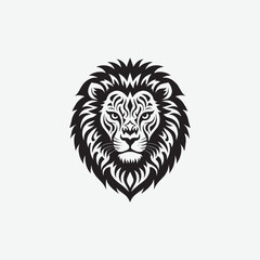 Download a stunning lion face vector silhouette with intricate tribal details. Perfect for tattoos, logos, wall art, and digital designs. High-quality black and white illustration