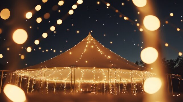 Night tent party lights event
