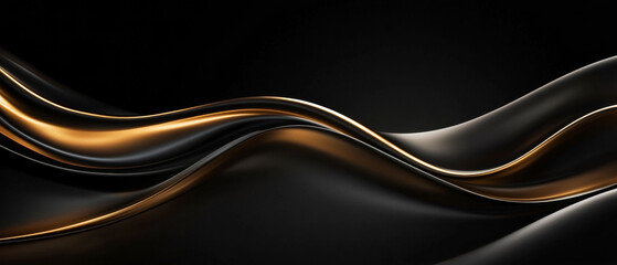 Sleek black silk texture with soft gold highlights creates ultra smooth and flowing fabric. This high end luxury design is minimal yet sophisticated, perfect for branding and product mockups