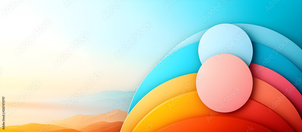 Wall mural a colorful background with two circles in the middle