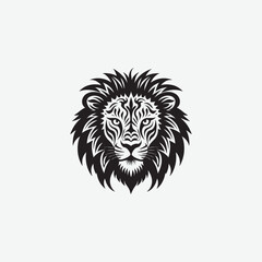 Download a stunning lion face vector silhouette with intricate tribal details. Perfect for tattoos, logos, wall art, and digital designs. High-quality black and white illustration