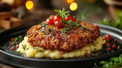 A stack of fluffy pancakes with fresh berries and syrup.