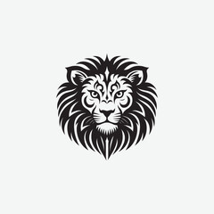 Download a stunning lion face vector silhouette with intricate tribal details. Perfect for tattoos, logos, wall art, and digital designs. High-quality black and white illustration