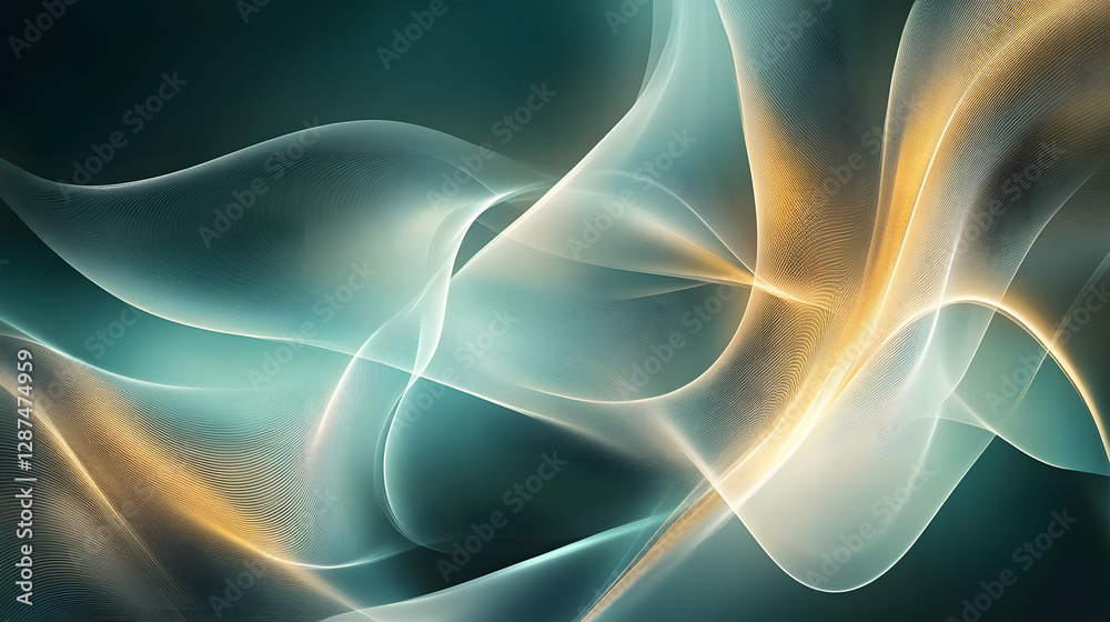 Poster abstract background featuring dynamic waves and lines in a fluid design for creative projects