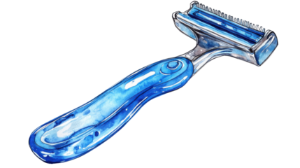 razor watercolor isolated on white background