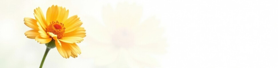 Fototapeta premium Single orange marigold, sharp detail, pure white background , orange, studio, plant