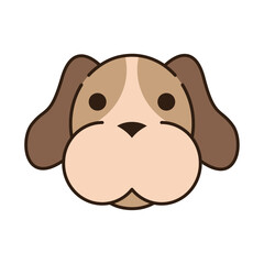 Vector image of a dog icon on white background