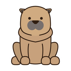 Vector image of a dog icon on white background