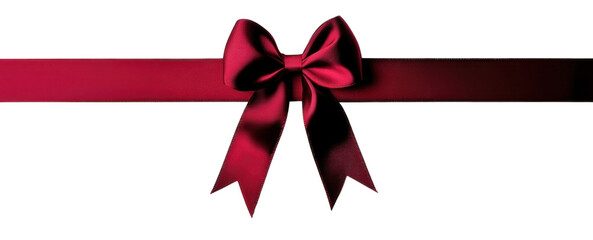 PNG Red ribbon bow wrapping elegant gift.