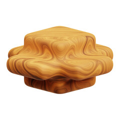 wood abstract shape 3d icon isolated on the transparent background