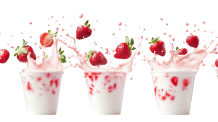 strawberry milk shake isolated on white background