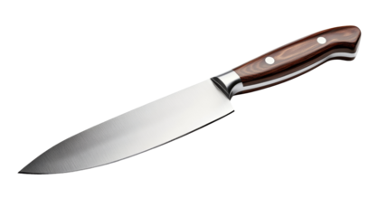 Kitchen knife on transparent background png format culinary tools modern design professional viewpoint high-quality image