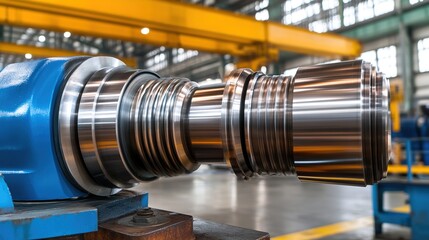 Obraz premium Precision Machining of Metal Component in Industrial Workshop Setting