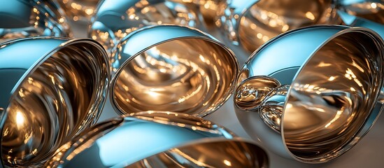 Abstract Metal Bowls Arrangement