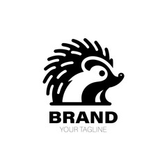 Hedgehog Logo. Hedgehog Logo Design. Hedgehog Logo Brand. Hedgehog Logo Vector Design Isolated on White Background