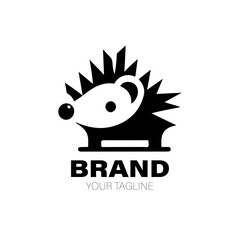 Hedgehog Logo. Hedgehog Logo Design. Hedgehog Logo Brand. Hedgehog Logo Vector Design Isolated on White Background