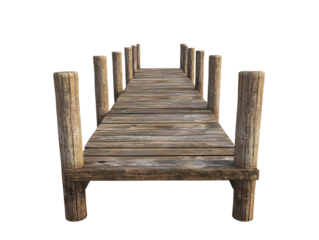 Wooden pier isolated on transparent background