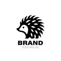 Hedgehog Logo. Hedgehog Logo Design. Hedgehog Logo Brand. Hedgehog Logo Vector Design Isolated on White Background