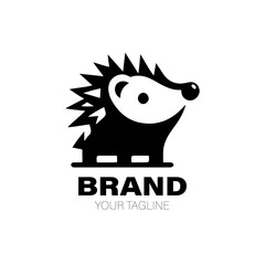Hedgehog Logo. Hedgehog Logo Design. Hedgehog Logo Brand. Hedgehog Logo Vector Design Isolated on White Background