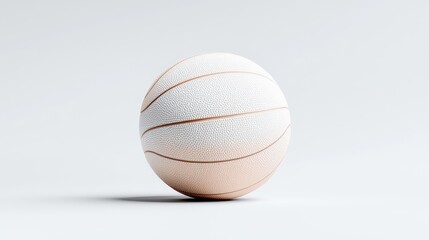 Beige basketball on white background, studio shot