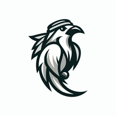 Of a white bird with a headband.