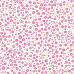 Floral design featuring cute pink and white daisies fabric pattern textile creative aerial view whimsical style
