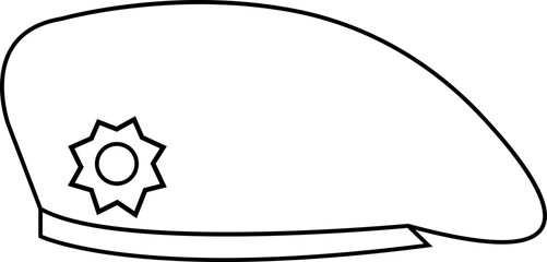 Military beret icon, berets of army special forces designs emblem in simple styles represents military service, patriotism, and soldier's dedication to duty, isolated on transparent background,