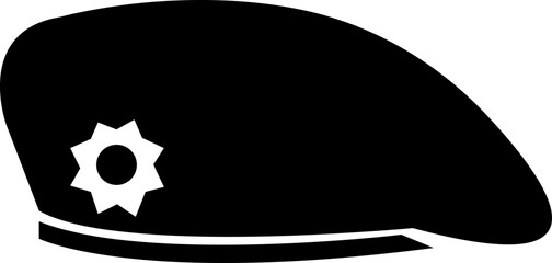 Military beret icon, berets of army special forces designs emblem in simple styles represents military service, patriotism, and soldier's dedication to duty, isolated on transparent background,
