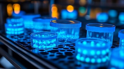 Lab Containers Under UV Light