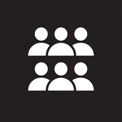 Faceless image of a group of peoples illustration in black background