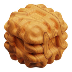 wood abstract shape 3d icon isolated on the transparent background