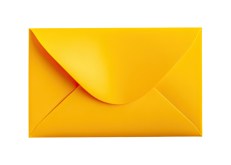Yellow envelope isolated on transparent background