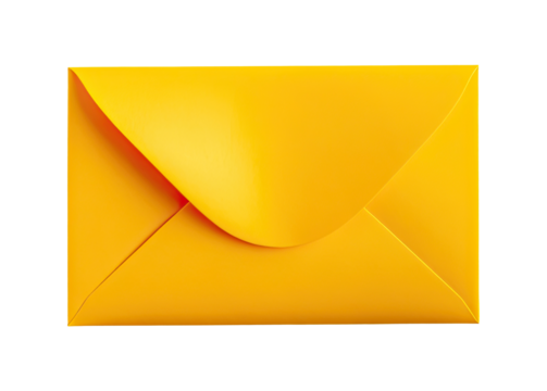 Yellow envelope isolated on transparent background