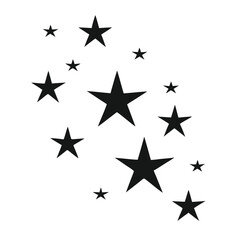 Fototapeta premium Black and White Star Silhouettes