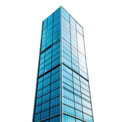 Obraz premium Modern Skyscraper with Reflective Glass Facade Against Clear Sky