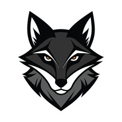 Fototapeta premium fox head icon of silhouette vector illustration isolated on white background